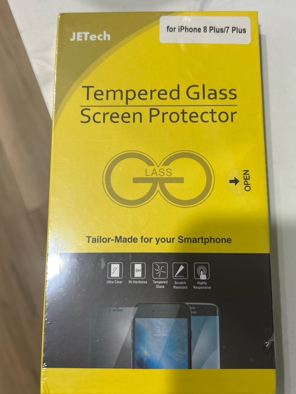 JETech Tempered Glass Screen Protector for iPhone 8 Plus/7 Plus - Yellow
